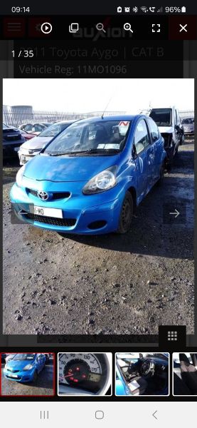 2011 TOYOTA AYGO MC 1.0 AURA 5DR for breaking